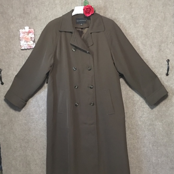 VTG.GALLERY SZ 8 DOUBLE-BREASTED TRENCH COAT BROWN EUC Like new! - Picture 8 of 9